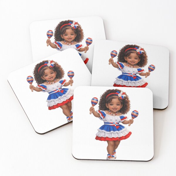 Item preview, Mini Bachatera RD with Maracas | Dominican Cute Music Girl designed and sold by Guanelfi Studio.