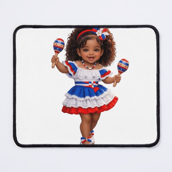 Item preview, Mini Bachatera RD with Maracas | Dominican Cute Music Girl designed and sold by Guanelfi Studio.