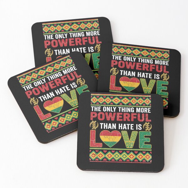 Item preview, The Only Thing More Powerful Than Hate Is Love Pan African Black Heritage Ghanaian Unity designed and sold by SofenArt.