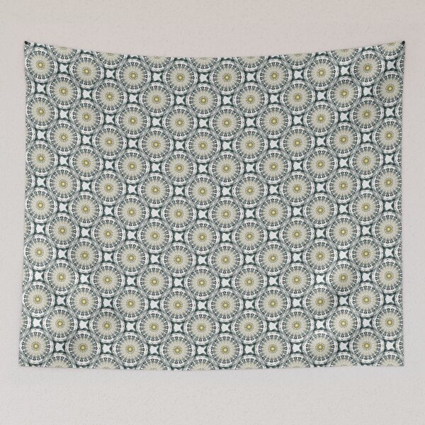Item preview, Rustic Cog Mandala in Teal on White designed and sold by Artistestella.
