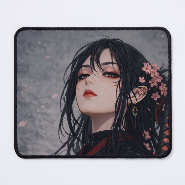 Item preview, Dark Samurai Girl with Cherry Blossom Smoke designed and sold by SangPrints.