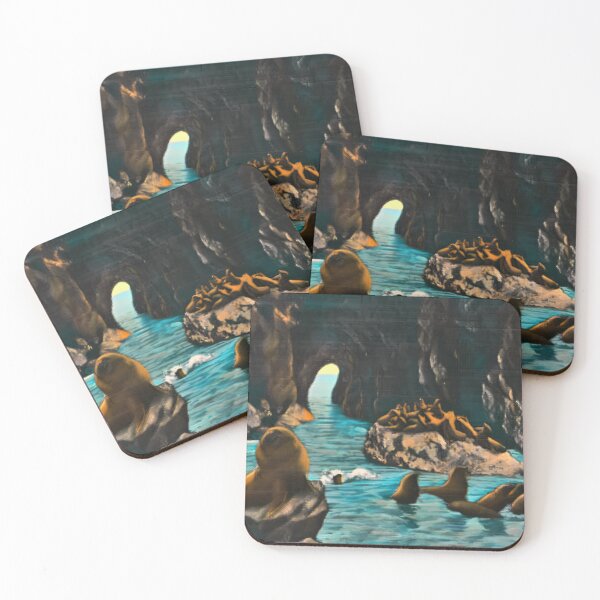 Item preview, Sea Lion Caves - vintage postcard restored designed and sold by CatsPa.