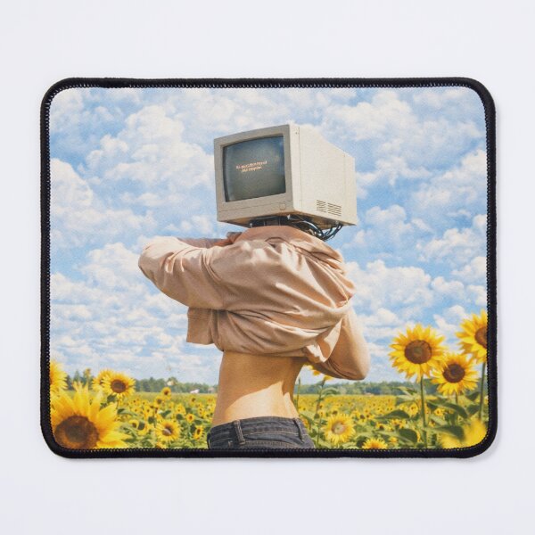 Item preview, Retro CRT Head Girl in Sunflower Field designed and sold by SangPrints.