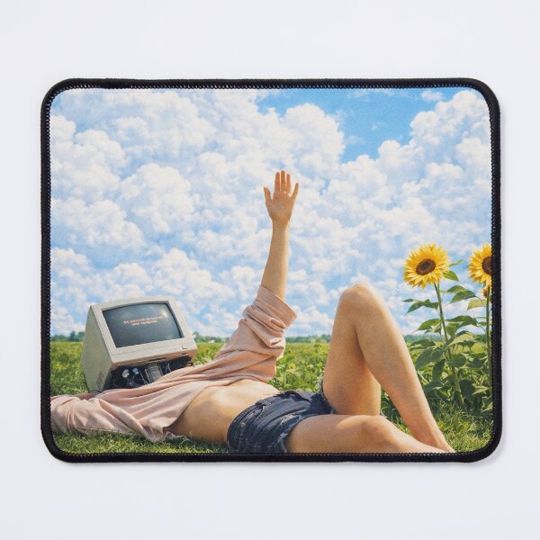 Item preview, Retro CRT Head Girl in Sunflower Field designed and sold by SangPrints.