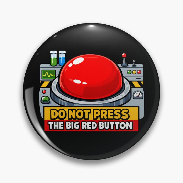Item preview, Do Not Press The Big Red Button Funny Warning designed and sold by TeeTimeTreasure.