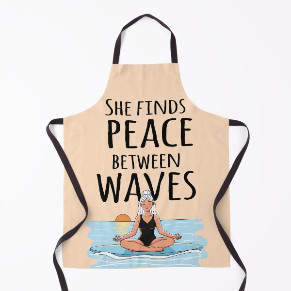 Item preview, She Finds Peace Between Waves – Zen Surf Girl Illustration designed and sold by Sea Gem.