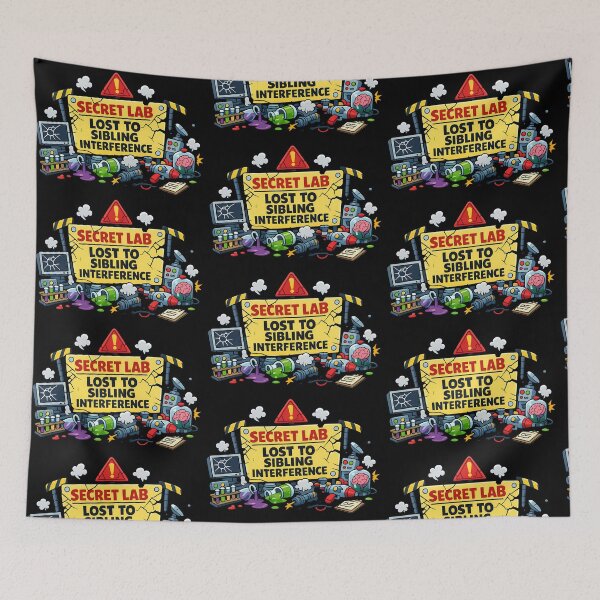 Item preview, Secret Lab Lost To Sibling Interference Funny Science Sign designed and sold by TeeTimeTreasure.