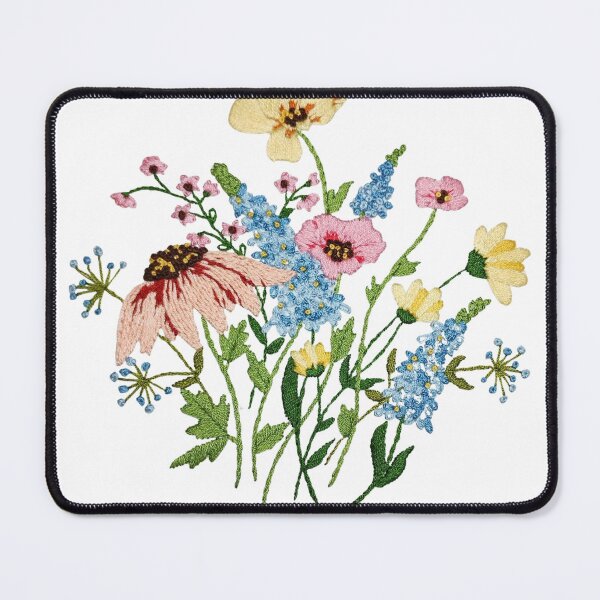 Item preview, Spring Flowers Wild Garden – Framed Embroidery-Inspired Botanical Print designed and sold by EGurrola.