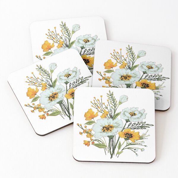 Item preview, Sun-Kissed Blooms – Framed Embroidery Art Print designed and sold by EGurrola.