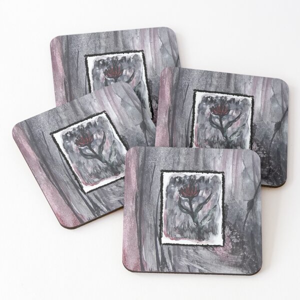 Item preview, Resilient Red Bloom within the Shadows Artwork by Katt Yanda designed and sold by Artist-Katt-Yanda.