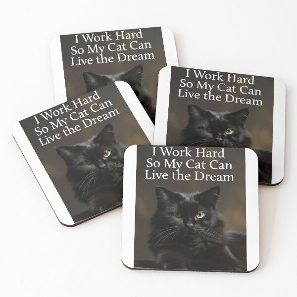 Item preview, I Work Hard So My Cat Can Live the Dream T-Shirt | Sassy Black Cat Lounging Pun Tee designed and sold by Falconwolf.