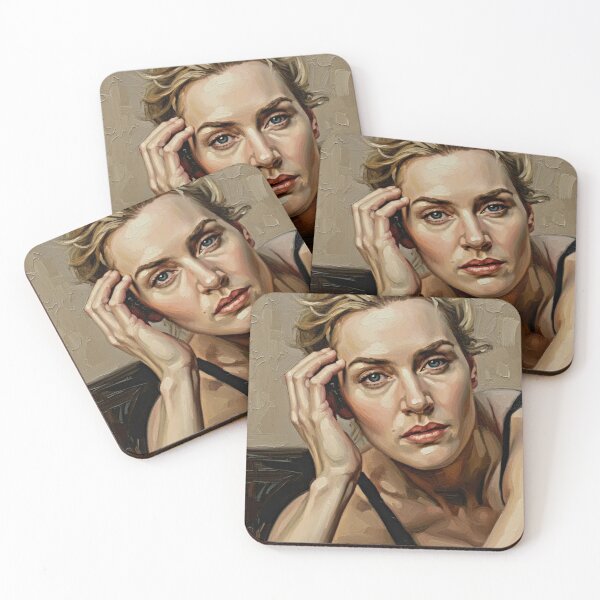 Item preview, Ethereal Strength: Kate Winslet Expressive Impasto Portrait designed and sold by Art's Diner.