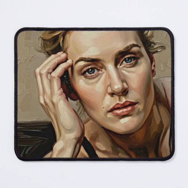 Item preview, Ethereal Strength: Kate Winslet Expressive Impasto Portrait designed and sold by Art's Diner.