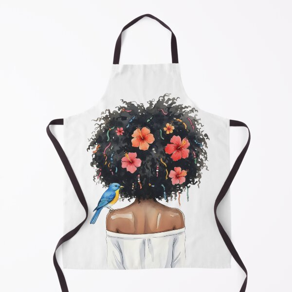 Item preview, Illustration of a women with afro hair, hibiscus flowers, and a bluebird designed and sold by VibranPalette.