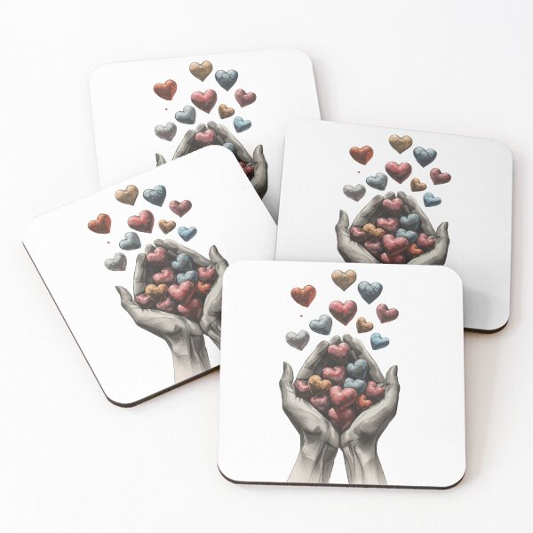 Item preview, Hands Holding Hearts – Emotional Love and Kindness Art designed and sold by Fabricbella.