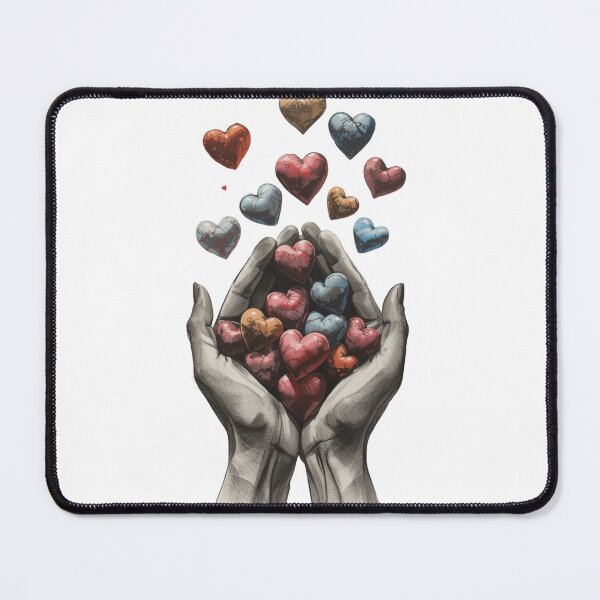 Item preview, Hands Holding Hearts – Emotional Love and Kindness Art designed and sold by Fabricbella.