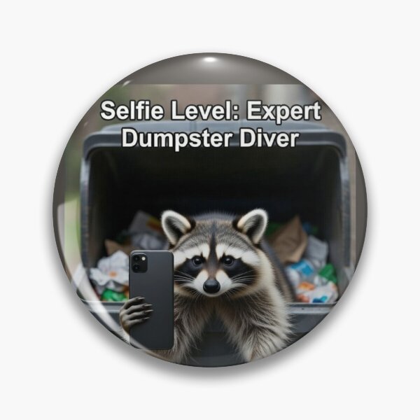 Item preview, Selfie Level: Expert Dumpster Diver Raccoon T-Shirt | Funny Trash Panda Selfie Tee designed and sold by Falconwolf.