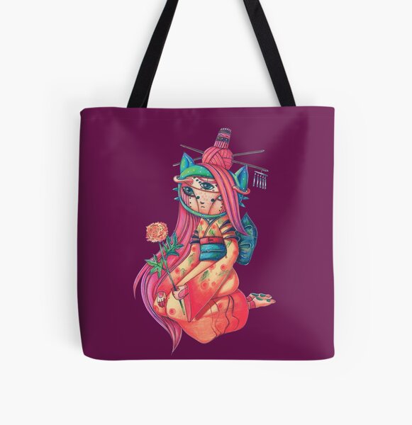 Tiny cat-like chrysanthemum All Over Print Tote Bag