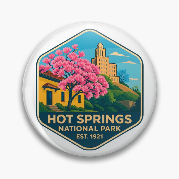 Item preview, Hot Springs National Park Arkansas Retro Badge designed and sold by Ismeal Von.
