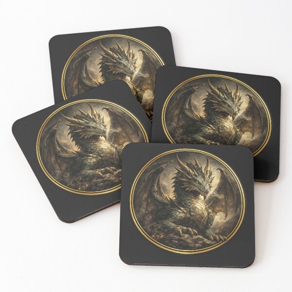 Item preview, Emerald Guardian – Majestic Medieval Dragon Circle Design designed and sold by TheJoyfulPen.