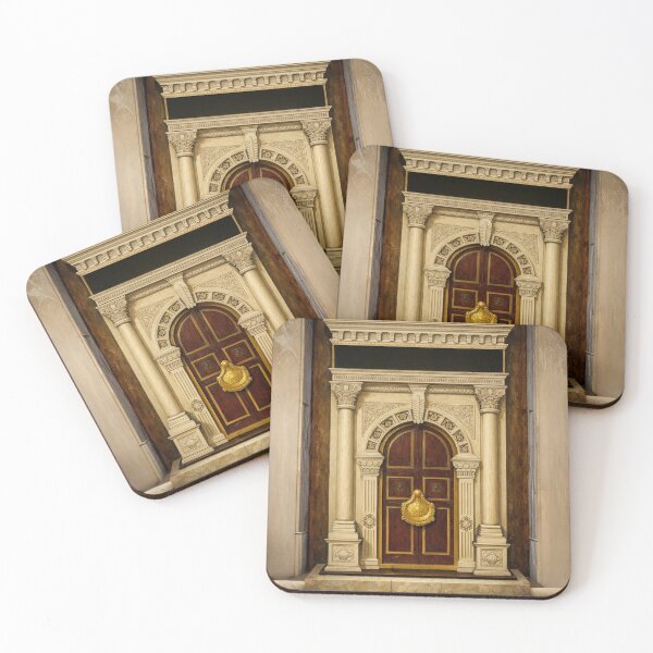 Item preview, Ornate Golden Mosque Door – Makkah & Madina Inspired Islamic Architecture Art designed and sold by D-Islamic.