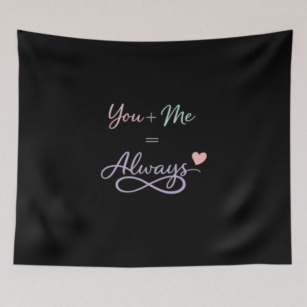 Item preview, You + Me = Always – Pastel Infinity Love Quote Sticker designed and sold by CutePearlStudio.