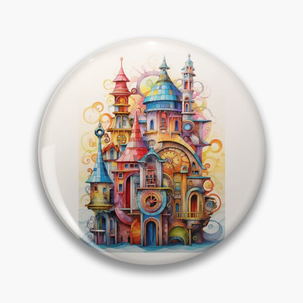 Item preview, Colorful Steampunk Castle designed and sold by bubblyrainbow.