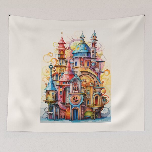 Item preview, Colorful Steampunk Castle designed and sold by bubblyrainbow.