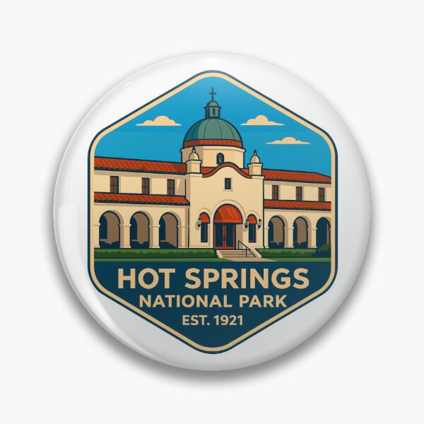 Item preview, Hot Springs National Park Arkansas Retro Badge designed and sold by Ismeal Von.