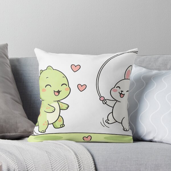 Item preview, Cute Dinosaur and Bunny Jump Rope – Kawaii Animal Friendship Cartoon designed and sold by MeeraArts&Crafts.