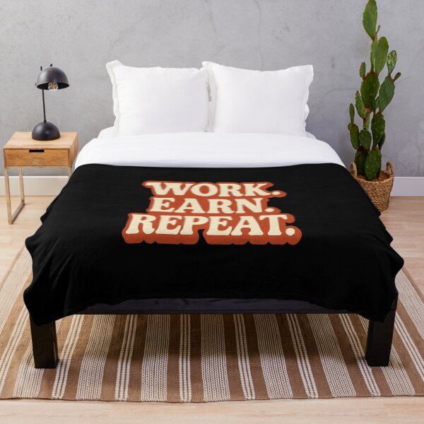Item preview, Work Earn Repeat Hustle Motivation Typography Design designed and sold by Adappai.