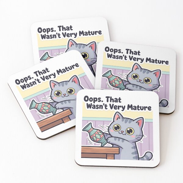 Item preview, Oops That Wasn't Very Mature - Cute Cat designed and sold by artaipix.
