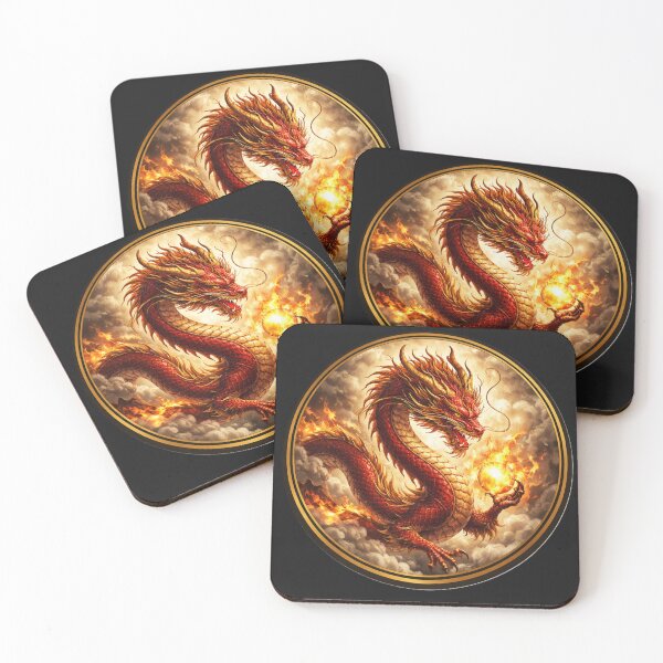 Item preview, Crimson Inferno Dragon – Celestial Fire Circle Design designed and sold by TheJoyfulPen.