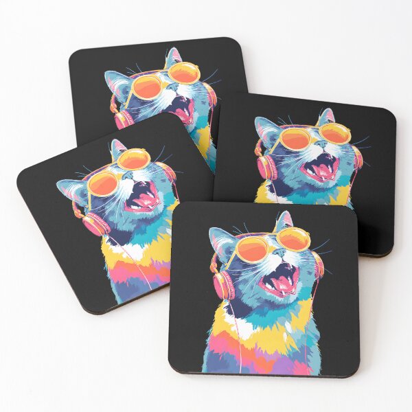 Item preview, Neon Music Cat Jam designed and sold by TheDuckprints.