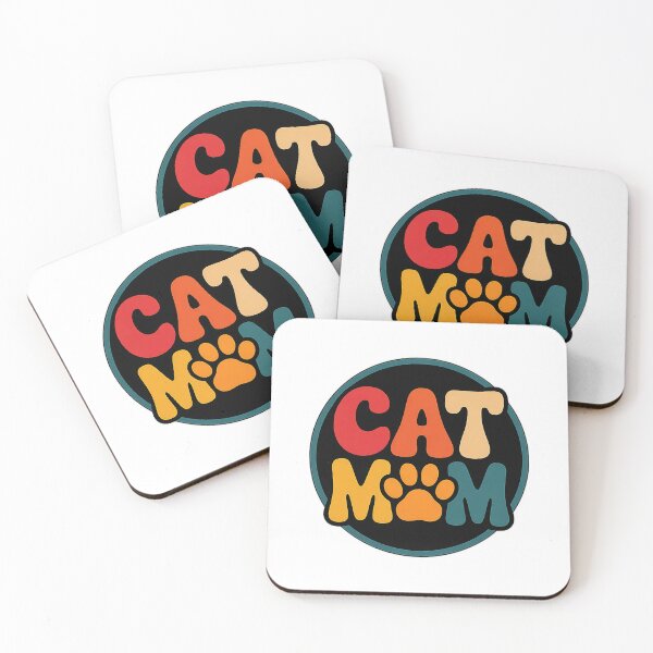 Item preview, Quirky Cat Mom Gift - Retro Badge Style designed and sold by EverydayThreadz.