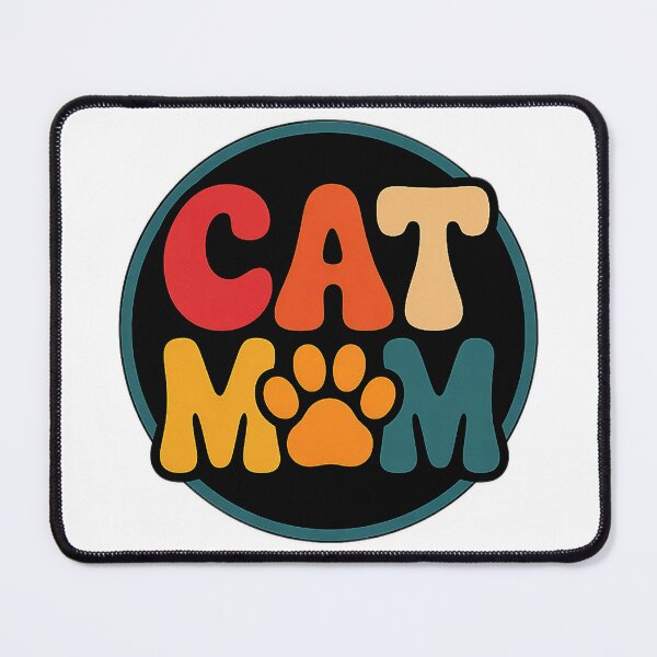 Item preview, Quirky Cat Mom Gift - Retro Badge Style designed and sold by EverydayThreadz.