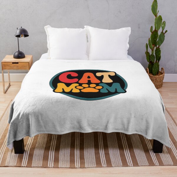 Item preview, Quirky Cat Mom Gift - Retro Badge Style designed and sold by EverydayThreadz.