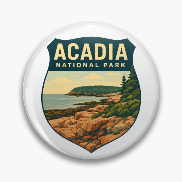 Item preview, Acadia National Park Maine US Retro Badge designed and sold by Ismeal Von.