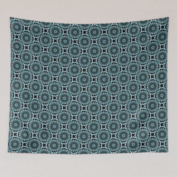 Item preview, Rustic Cog Mandala in Monochromatic Teal designed and sold by Artistestella.