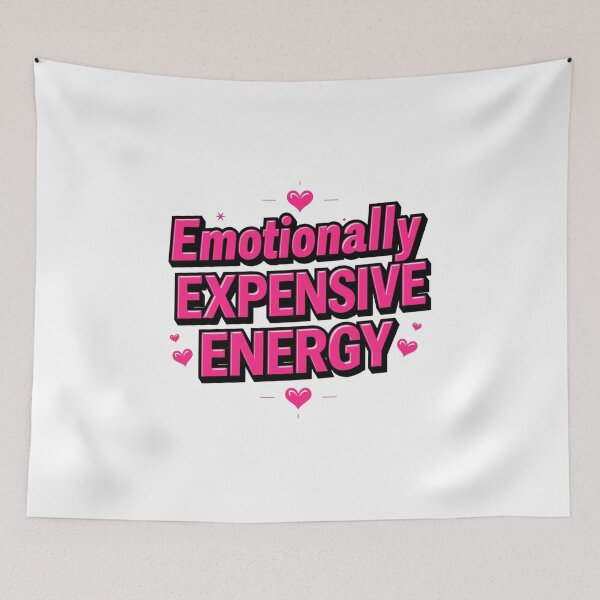 Item preview, Emotionally Expensive Energy. Bold Pink Attitude Quote Typography Design designed and sold by Aarvya Fashion Club ( A.F.C ).