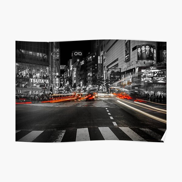 Shibuya Blur Poster By Mmcconnellphoto Redbubble