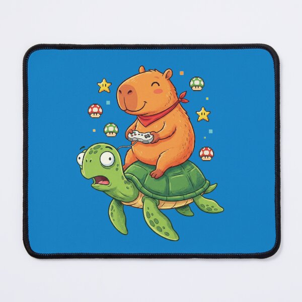 Item preview, Capybara Riding Turtle Retro Gamer designed and sold by AdyKurniawan.
