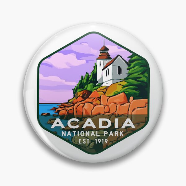 Item preview, Acadia National Park Maine US Retro Badge designed and sold by Ismeal Von.