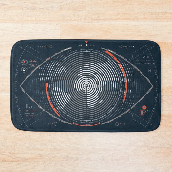 Item preview, warfare tech or military technology, graphic of lined world map HUD combined with eye and radar interface designed and sold by NiamLab.