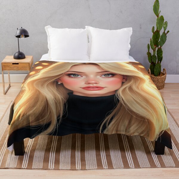 Item preview, Golden Aura Portrait – Luminous Blonde Beauty Art designed and sold by Dream Bloom Gallery.