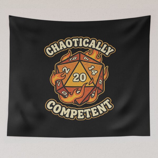 Item preview, Chaotically Competent Flaming D20 Dice designed and sold by AdyKurniawan.