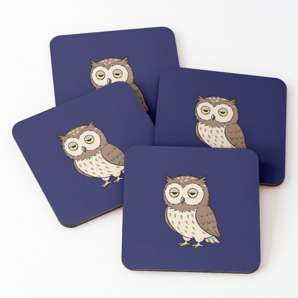 Item preview, Tired Owl Sticker  Permanently Tired Meme  Funny Exhausted Animal Design designed and sold by ZyxDes.