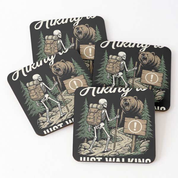 Item preview, Hiking Is Just Walking Skeleton Humor designed and sold by AdyKurniawan.