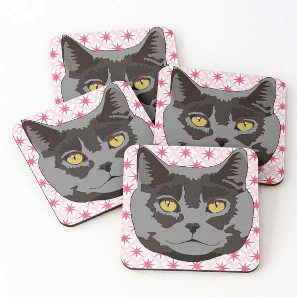 Item preview, Star pattern grey cat designed and sold by LeahcarsArt.