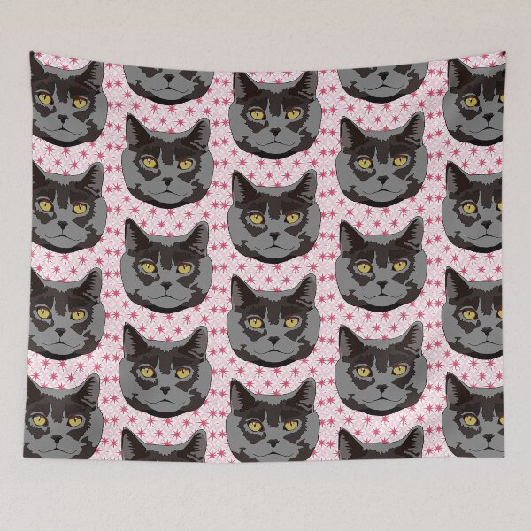 Item preview, Star pattern grey cat designed and sold by LeahcarsArt.